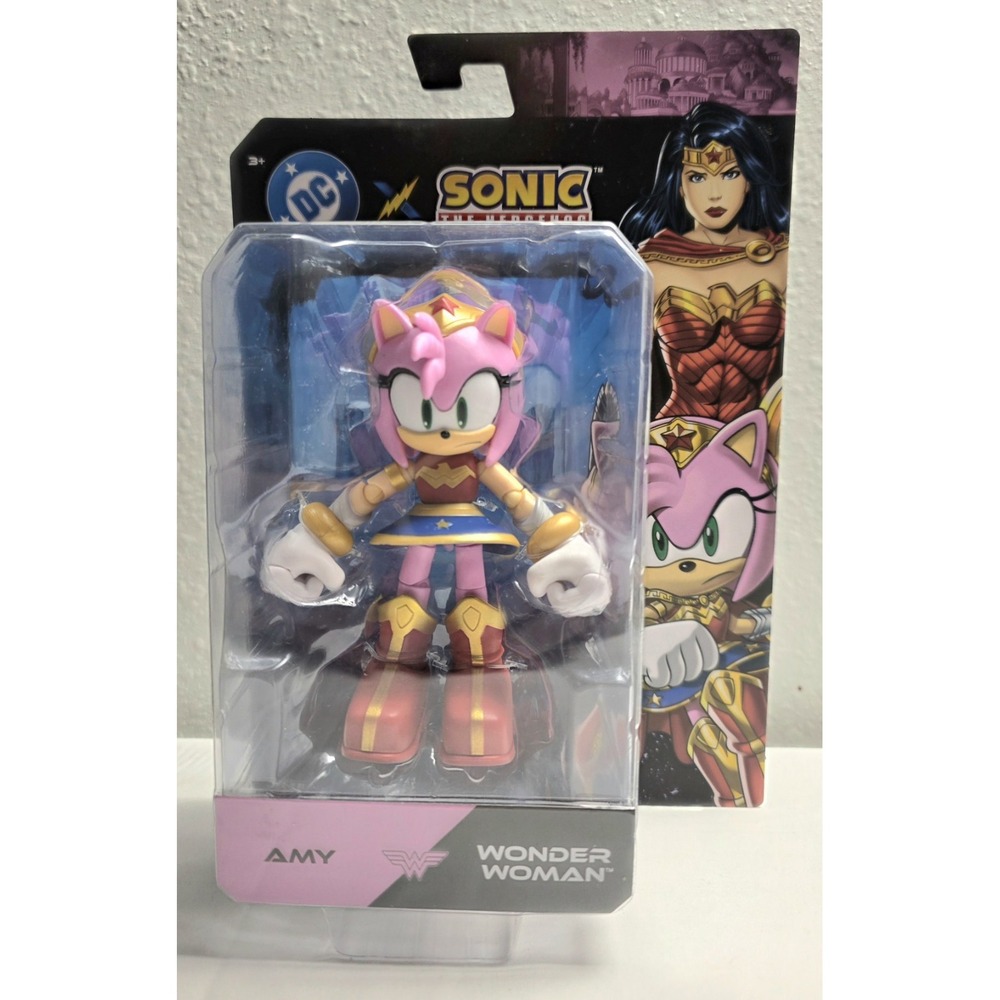 AMY as WONDER WOMAN Sonic the Hedgehog X DC 5" Figure NEW